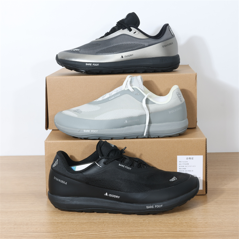 6692宽楦赤足 网布透气户外平底休闲运动训练健步跑鞋男女