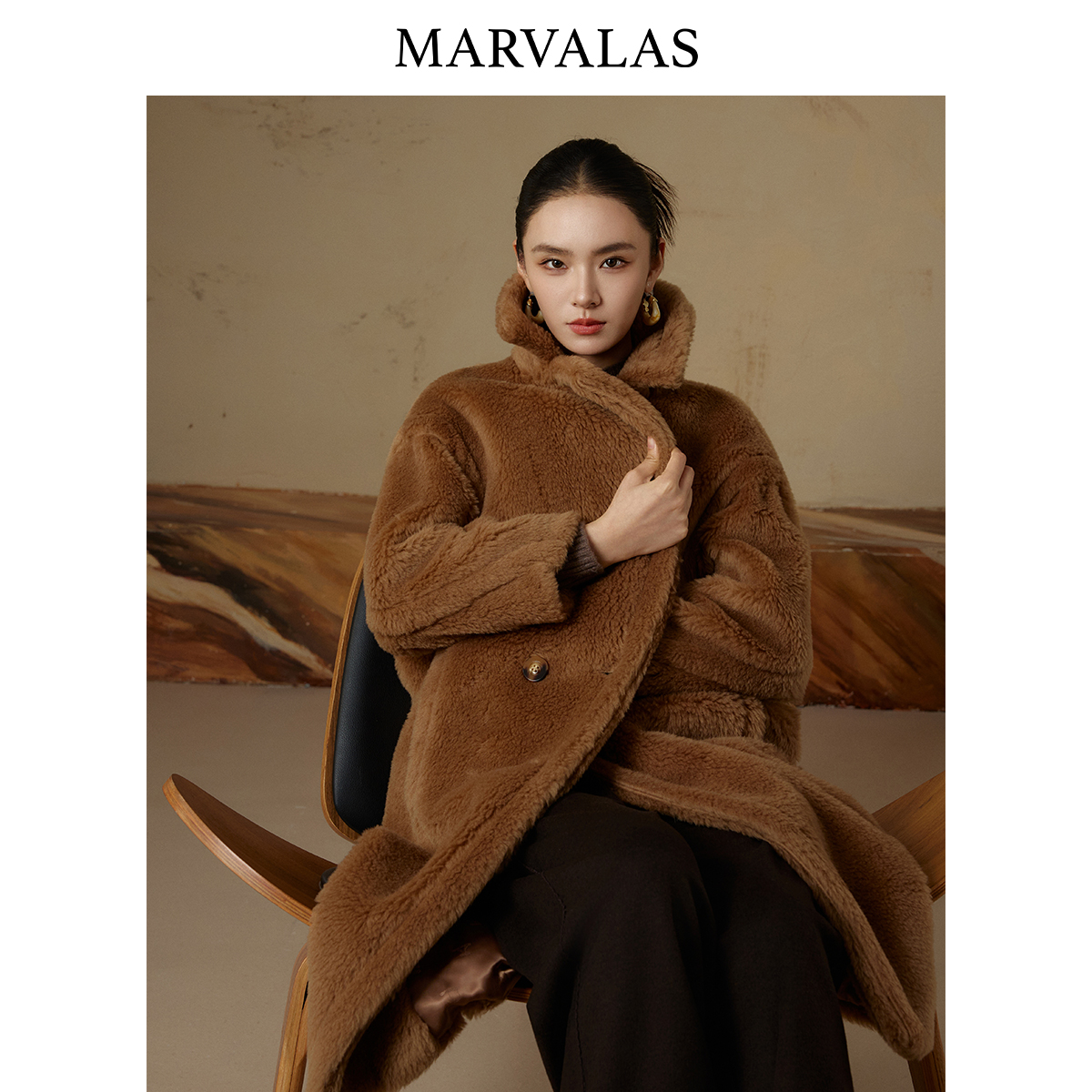 【珊珊专属】羊羔毛呢大衣2025冬季绵羊毛加厚气质长宽毛呢外套