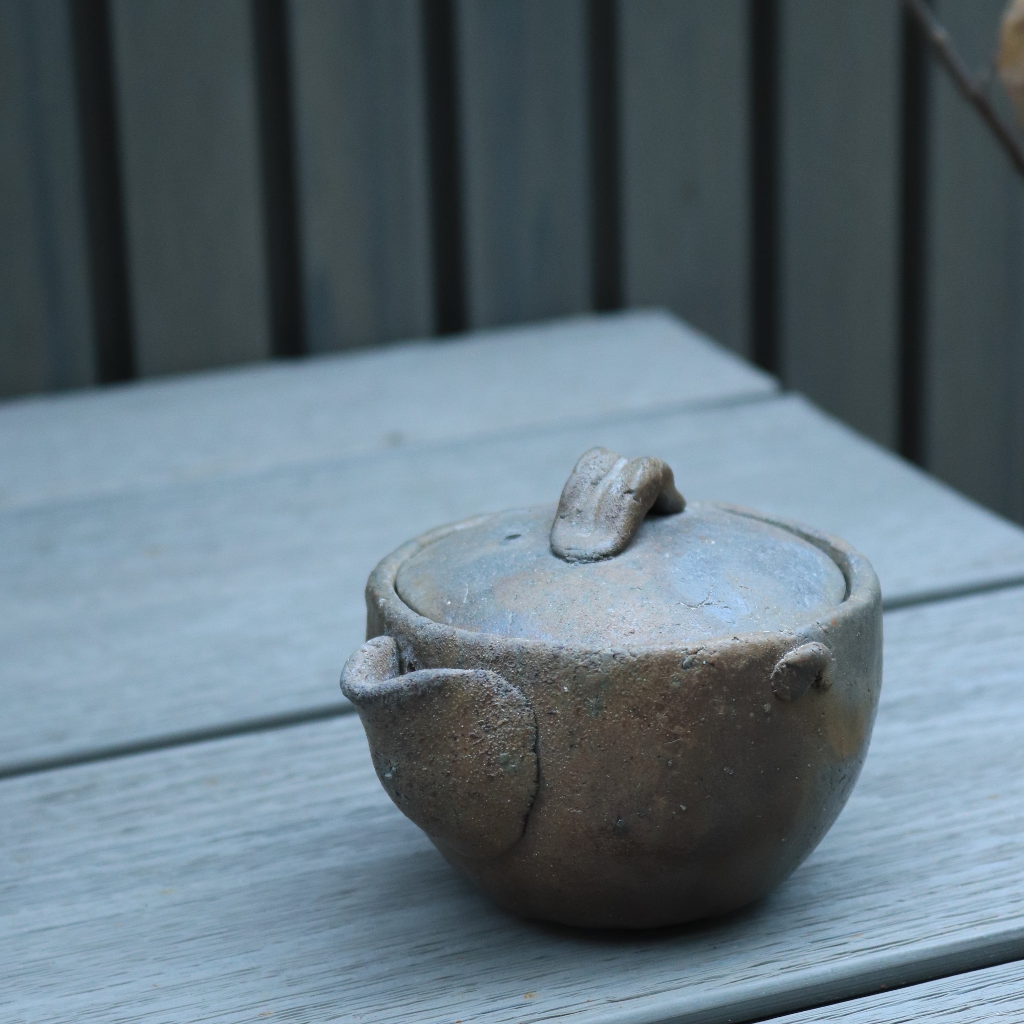 日本备前烧德田陶春宝瓶 古拙大气厚重火色深沉稳重素器全品