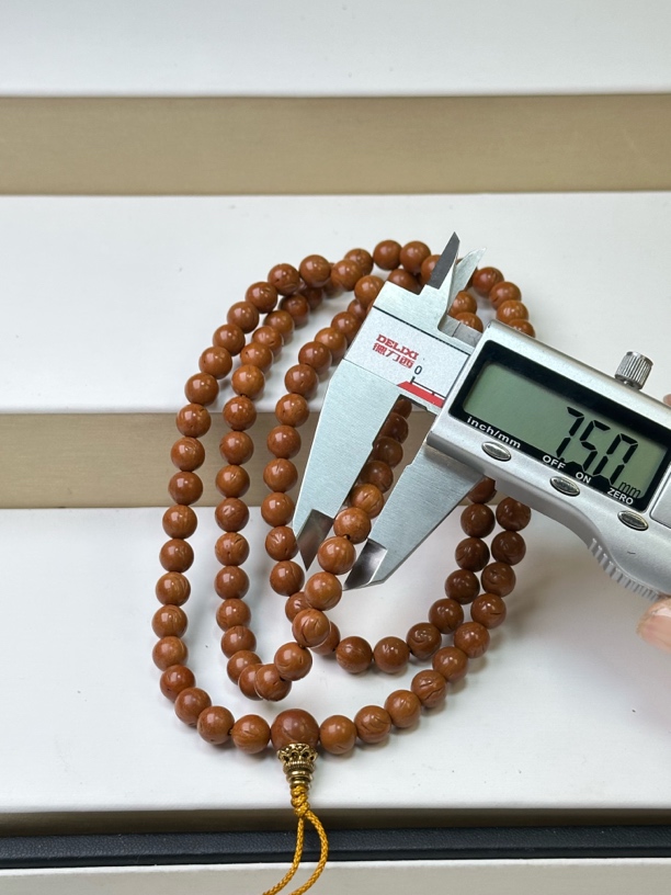 精品野生小桃核7+正圆光珠脖挂