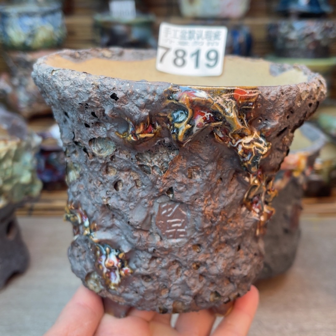 手工花盆默认瑕疵完美者勿拍