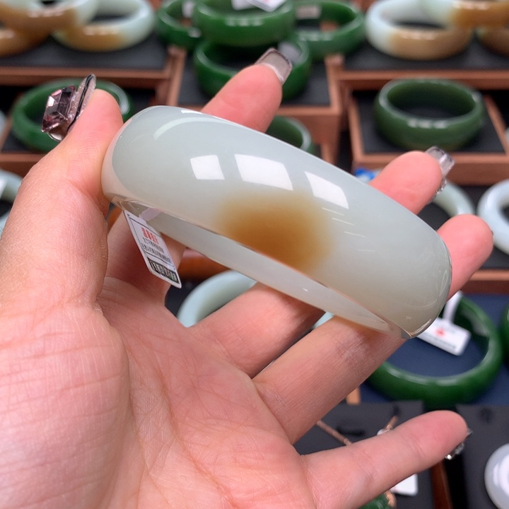 和田玉手镯5859圈口未镶嵌皖*七