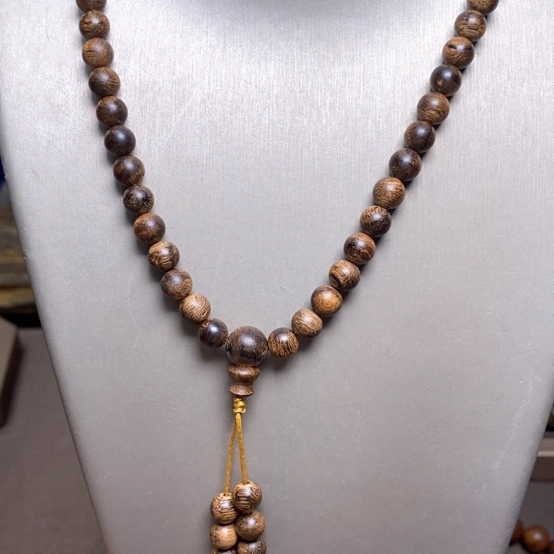 沉香手串越南芽庄黄棋楠瘤疤06×108