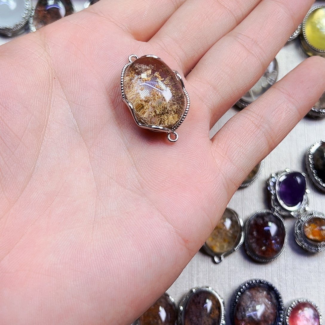 水晶戒指银S800镀金镶嵌蛋**蛋