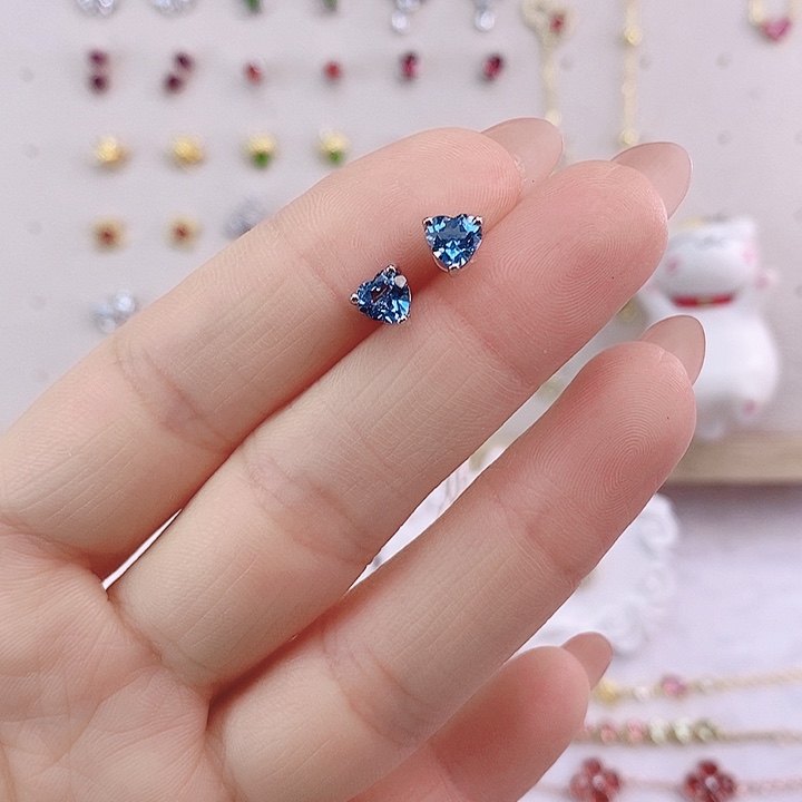 托帕石耳饰银S925镶嵌