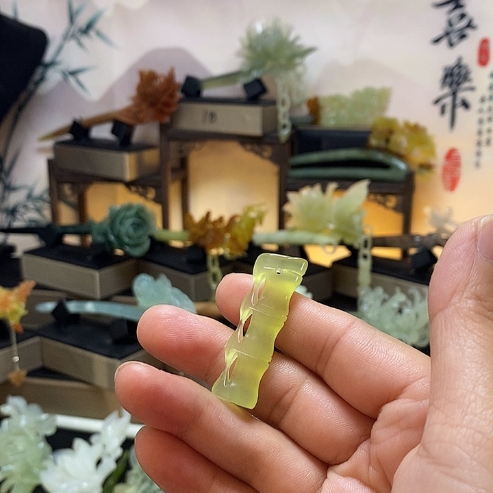 蛇纹石玉合金发饰