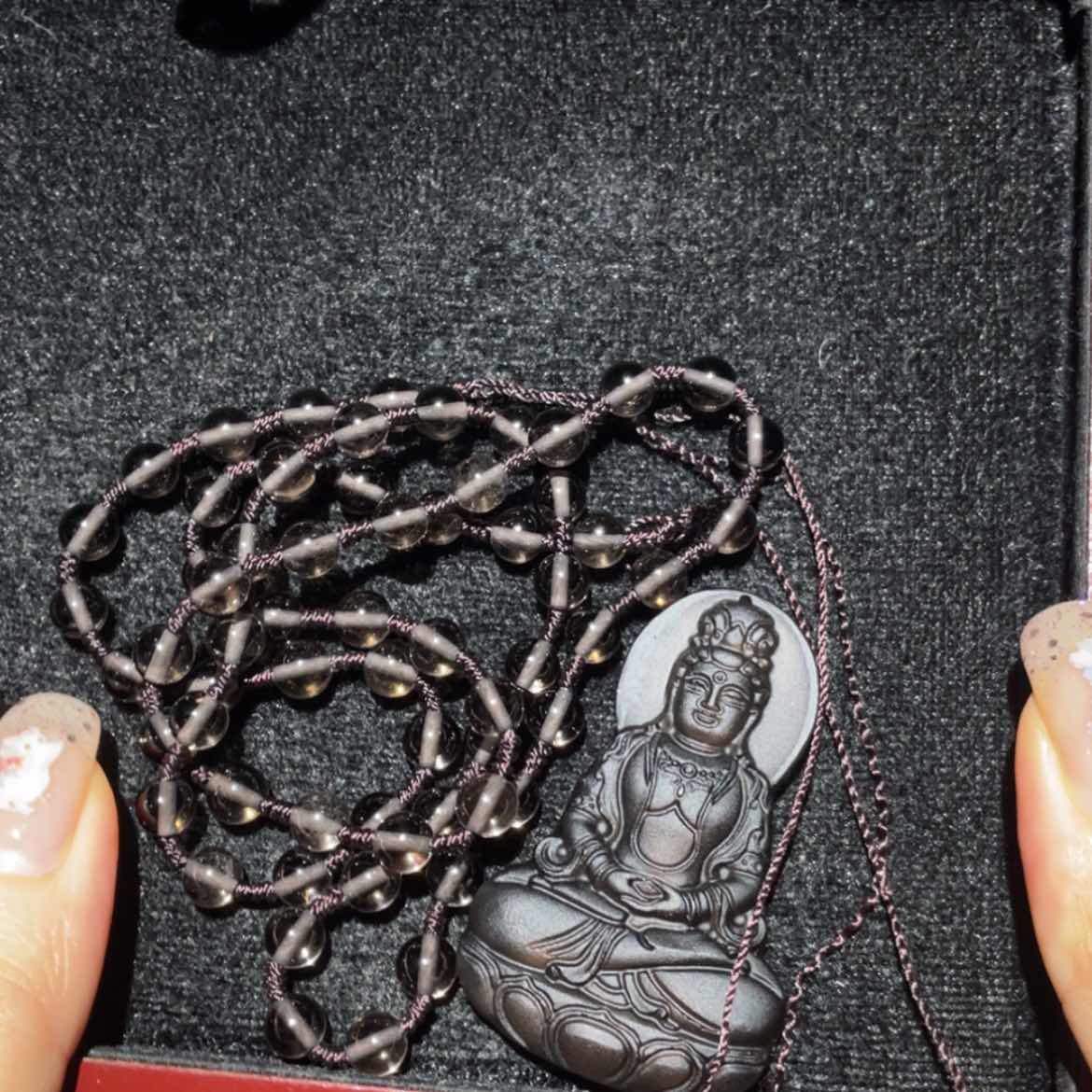 【闪购商品】未镶嵌黑曜岩套链鸿**头