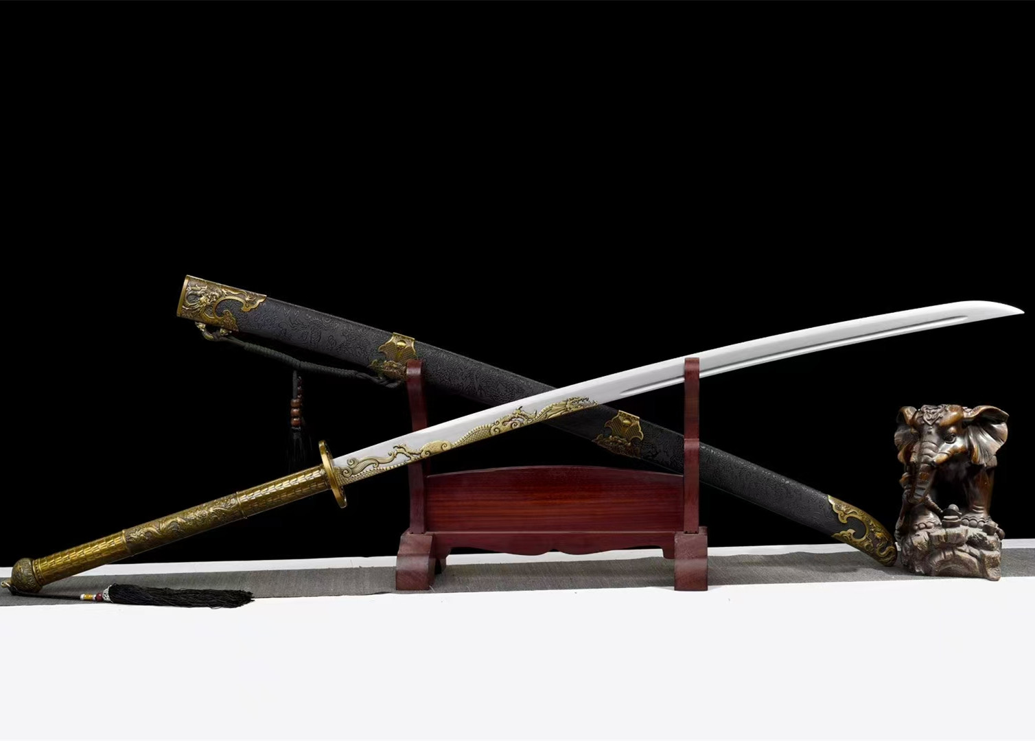 龙泉刀剑丁修苗刀冷兵器摆件送礼高端大气不开刃