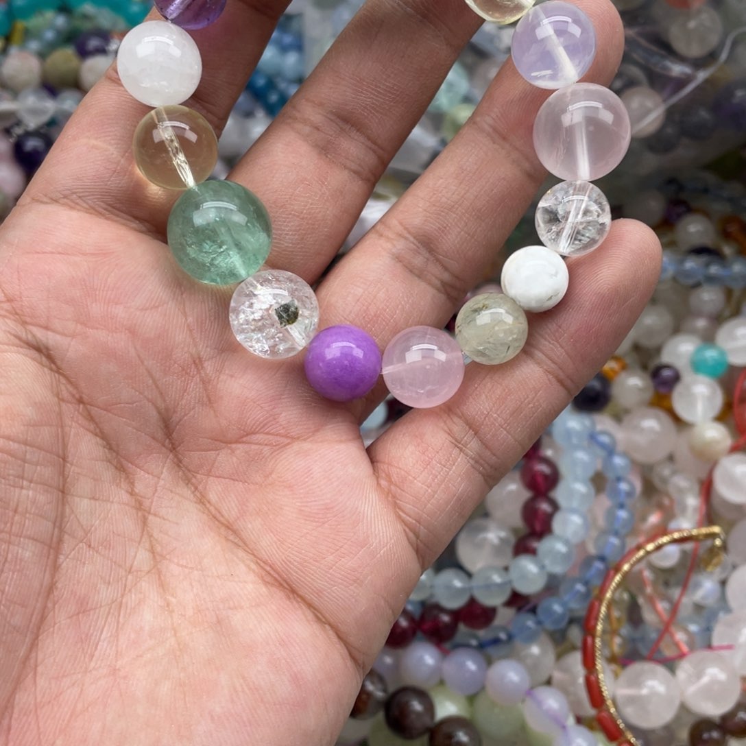 银S925镶嵌手链烟晶