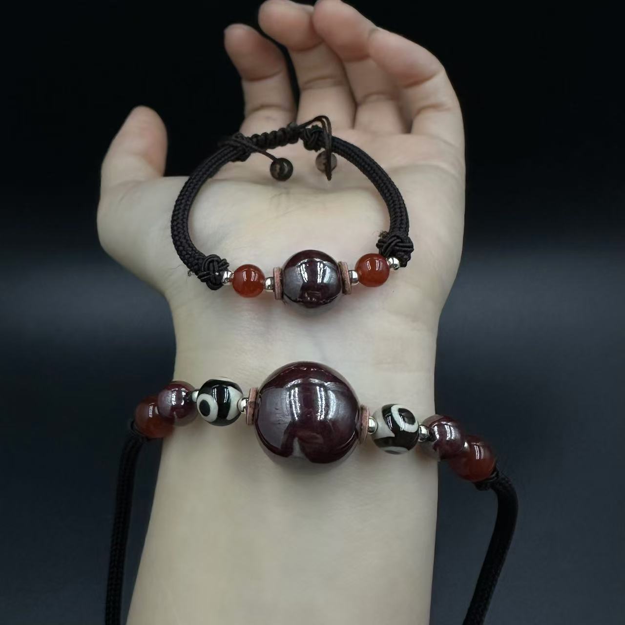 天然辰砂【缪老师严选】YY2001 辰砂圆珠套链 多样性发其一