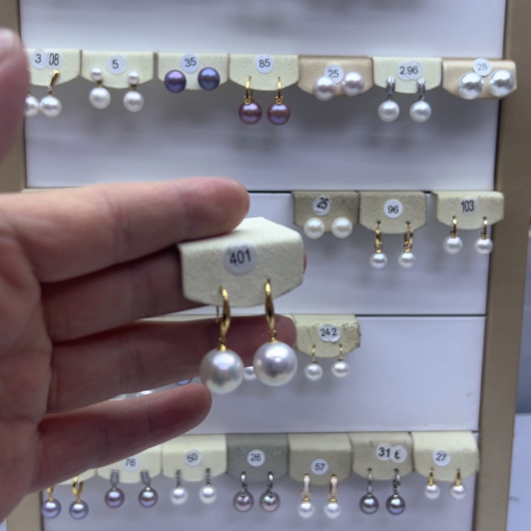 淡水珍珠耳饰银S925镶嵌