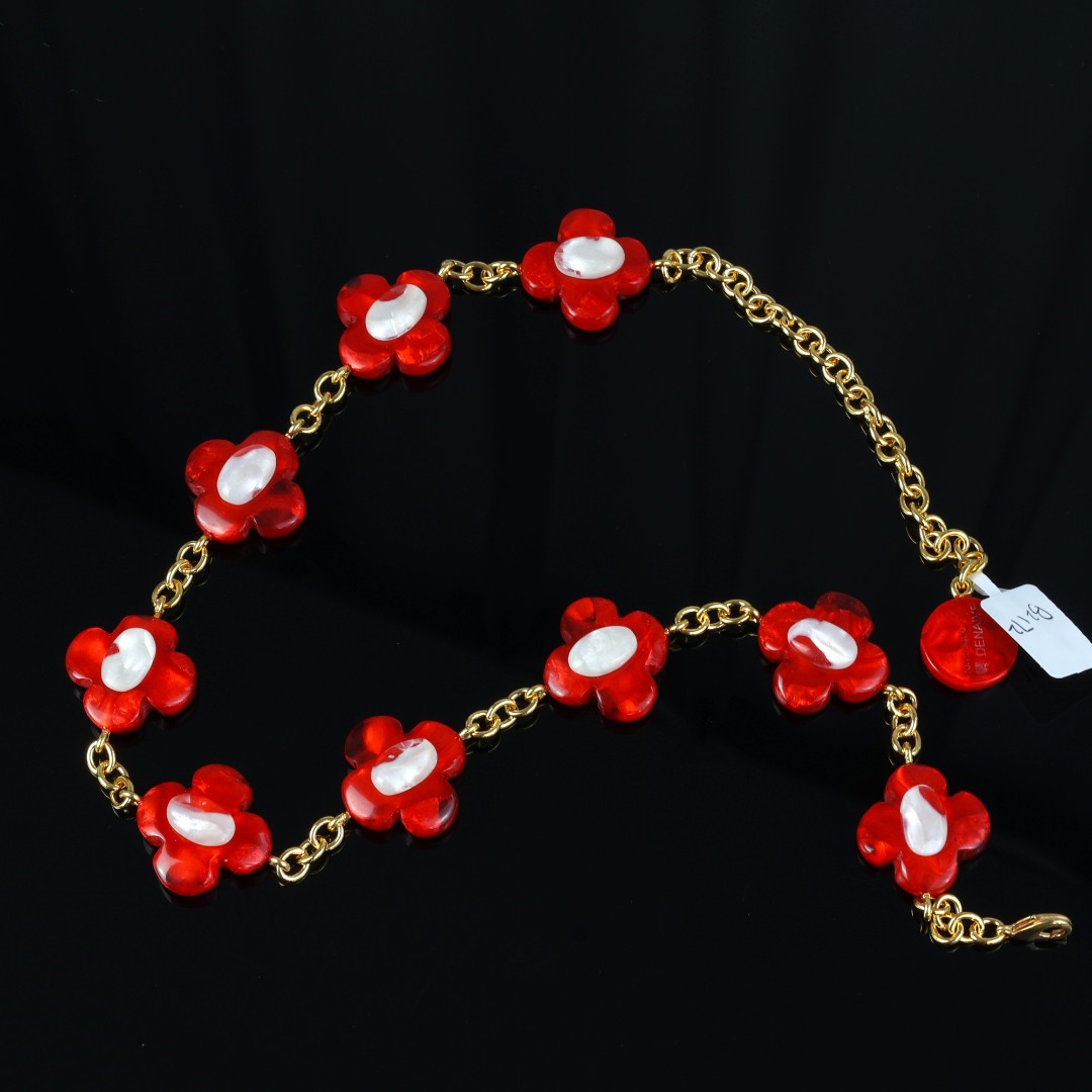 合金项链 中古女孩vingtage法国DOMINIQUEDENAIVE快闪项链B278