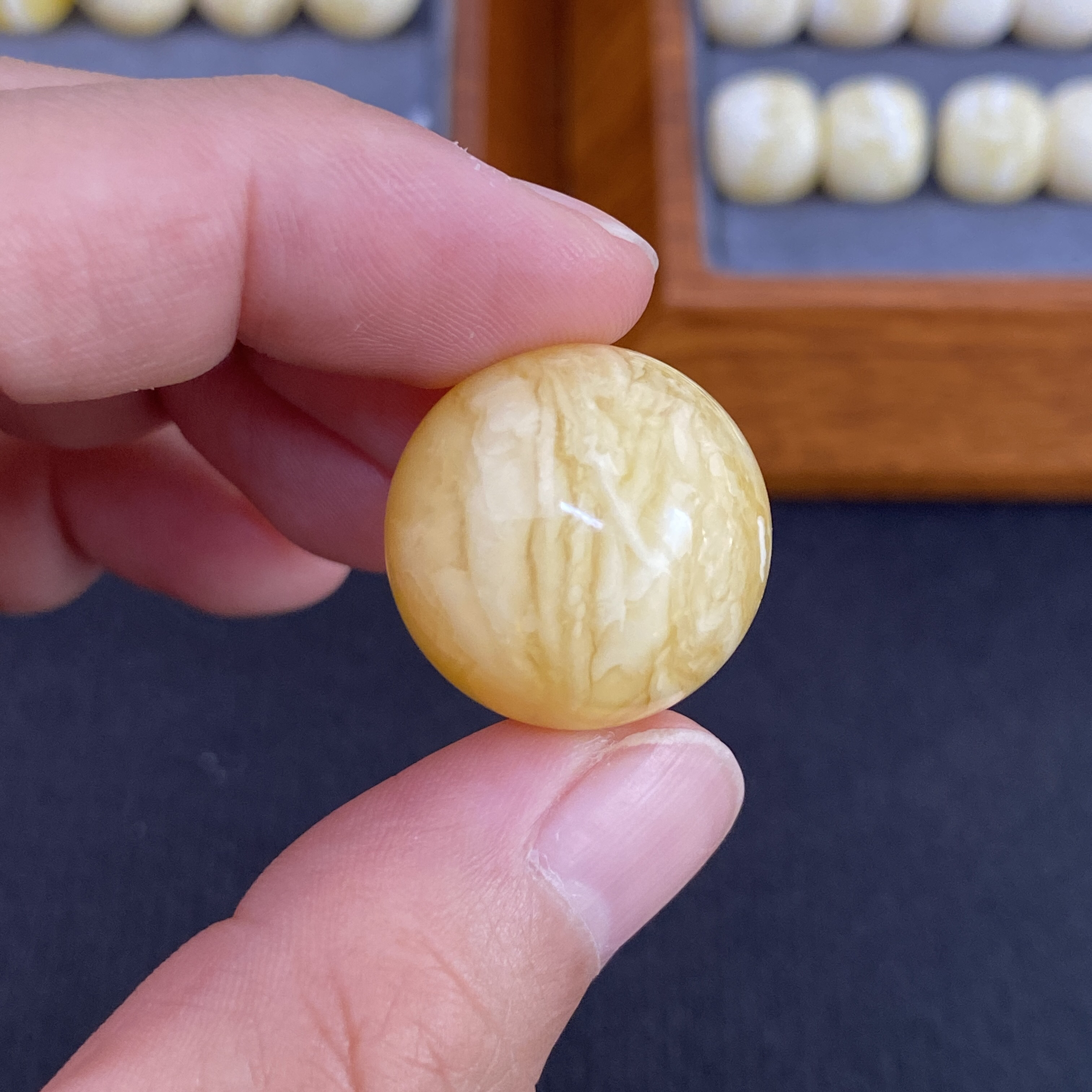 天然蜜蜡20.3mm圆珠锁骨珠顺纹虎皮猴头星月金刚文玩手串配饰单珠