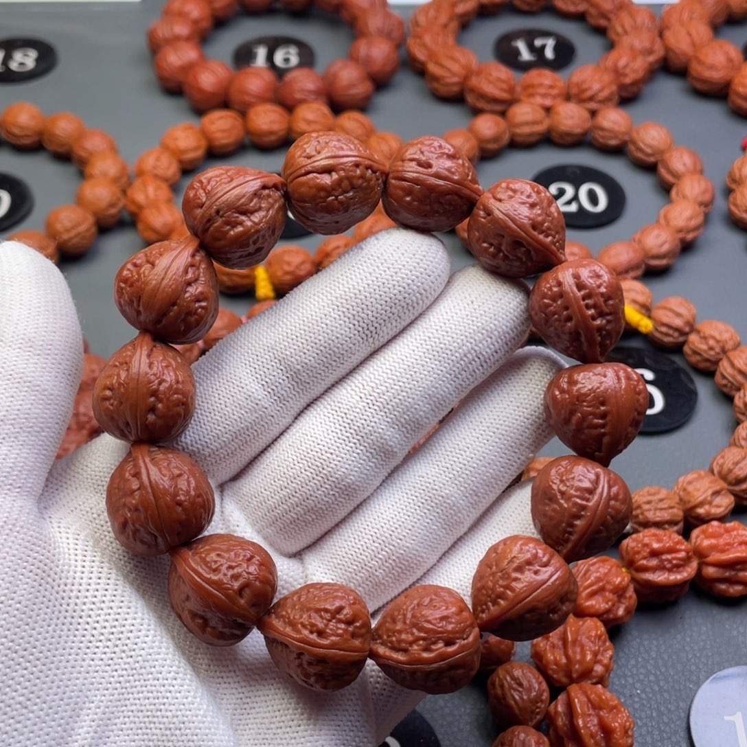 手串文玩核桃野生核桃桃心型秋子手串