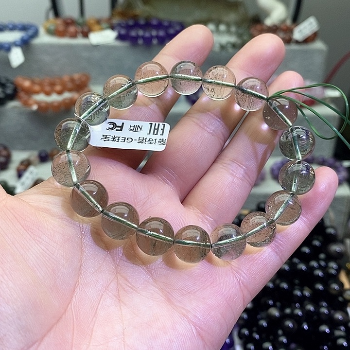 水晶手链未镶嵌绿幽灵千层11.7