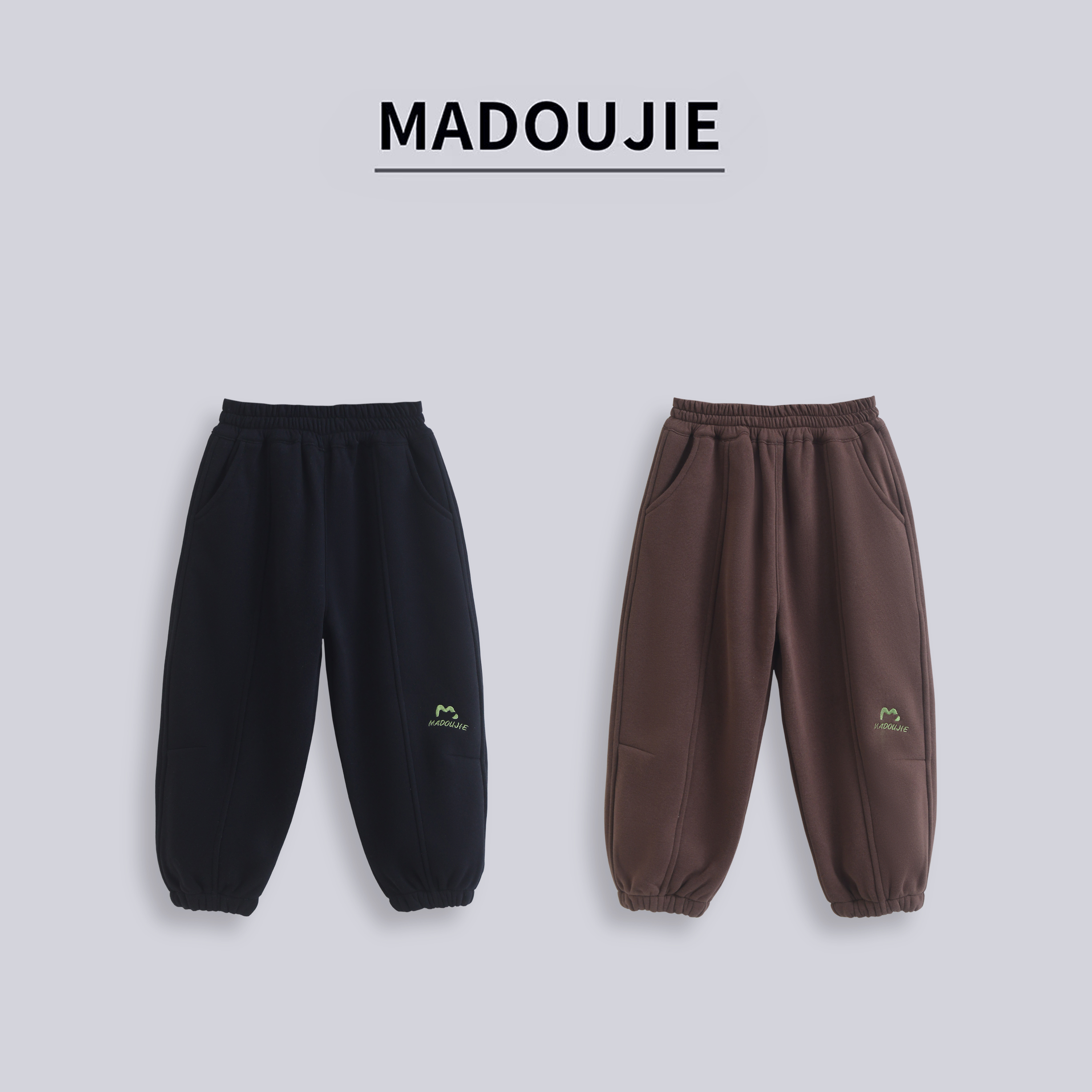 麻豆街【舒柔卫裤】撸猫绒秋冬加绒加厚卫裤男童女童休闲裤LG004