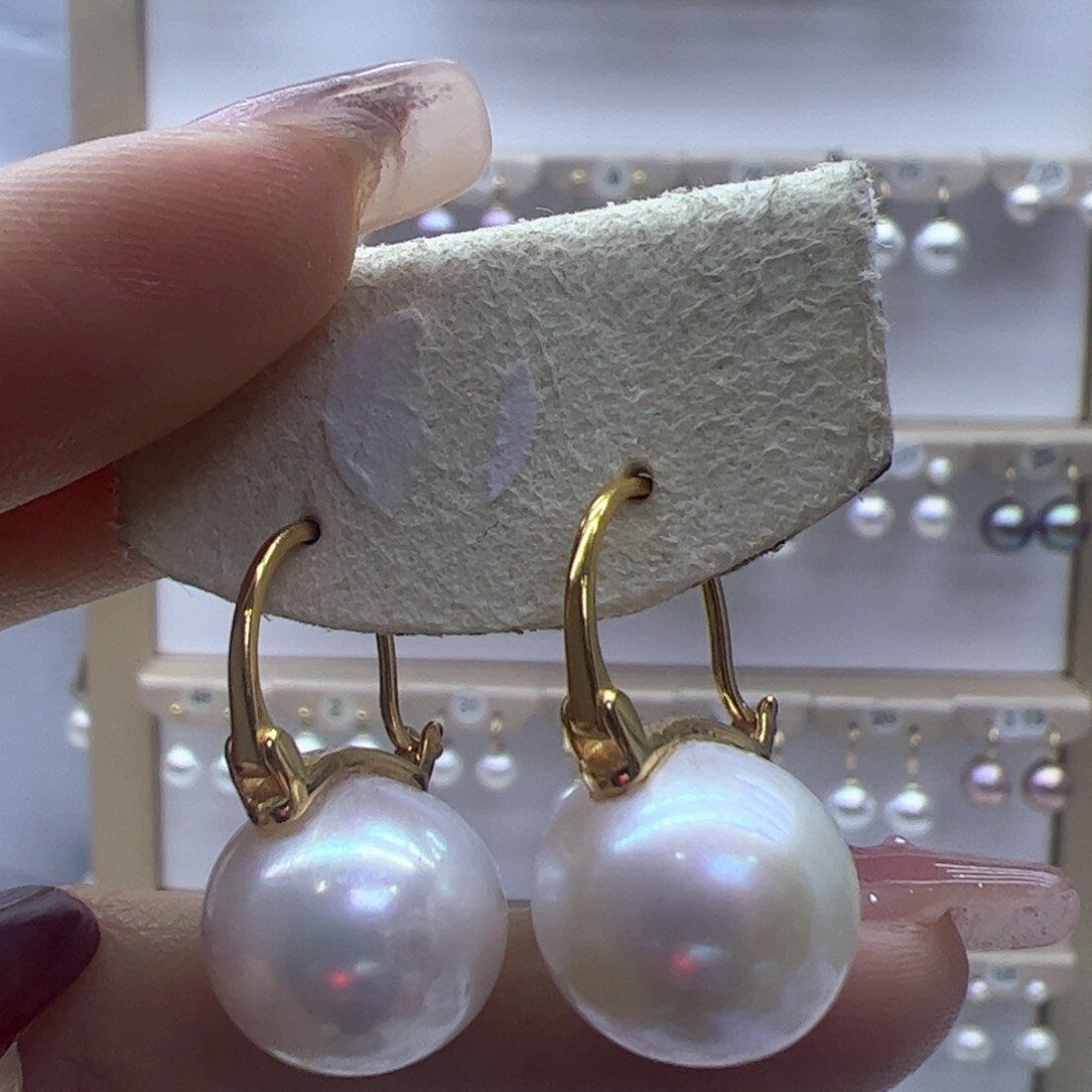 淡水珍珠耳饰银S925镶嵌