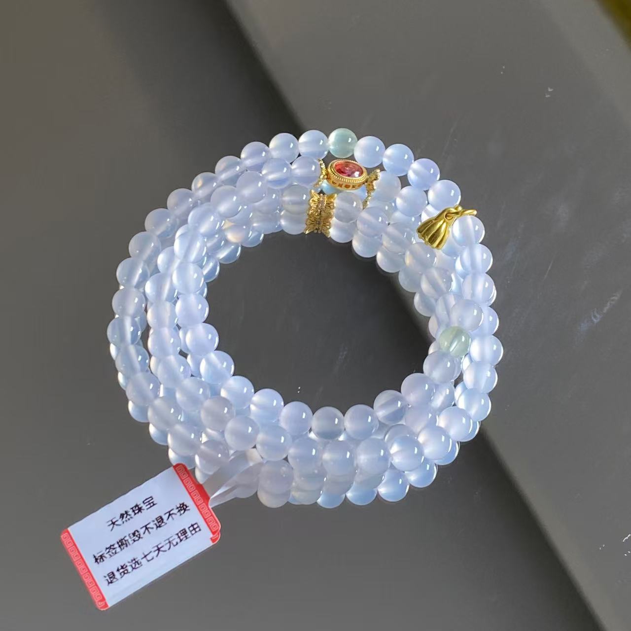 白玛瑙6㎜三圈手链设计款多样式发其一