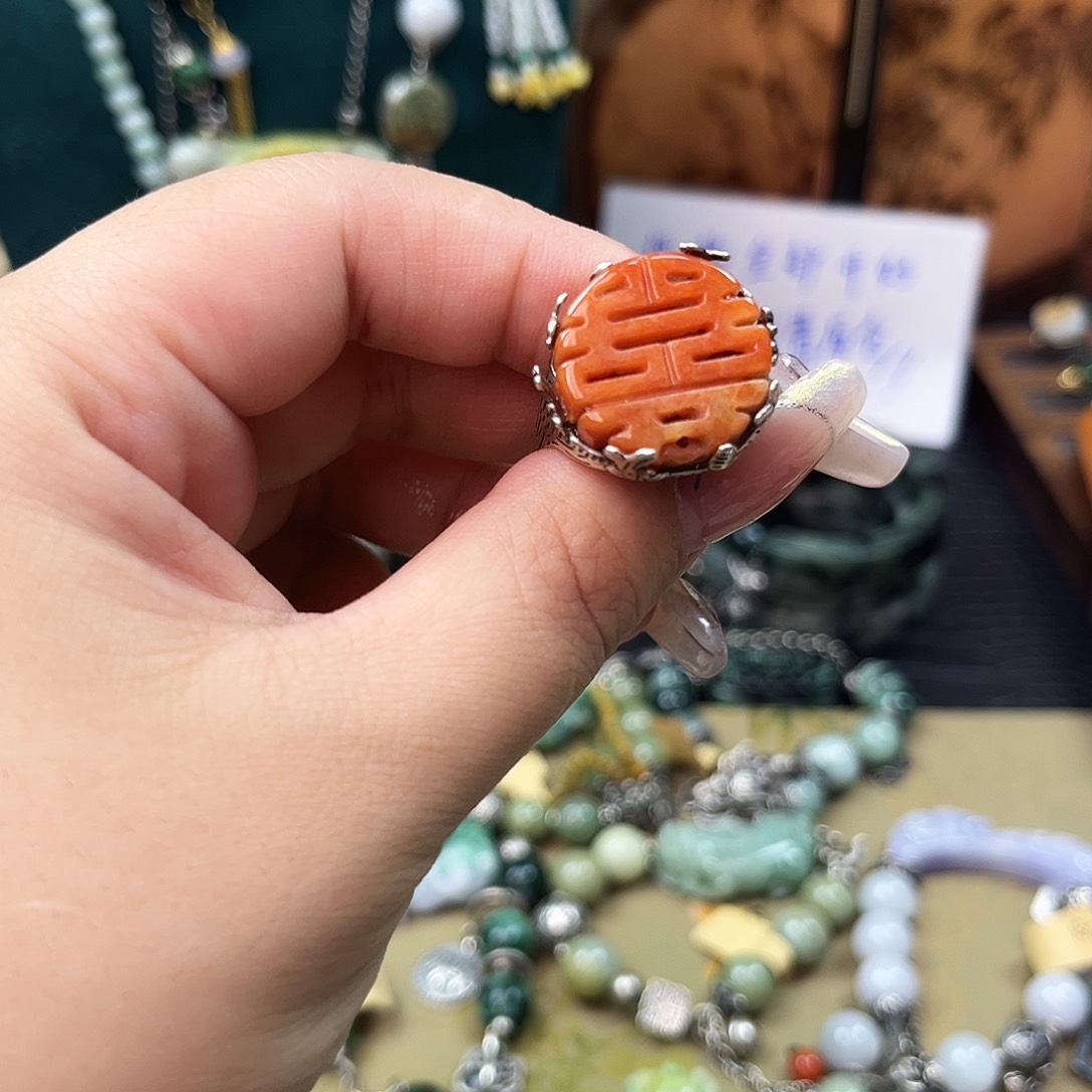 翡翠银S925镶嵌项链白*