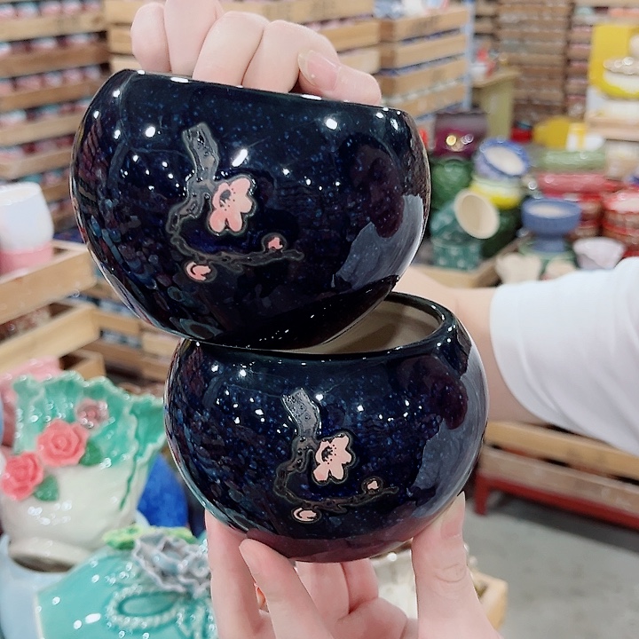 有孔.凑单10元陶瓷花盆发货！