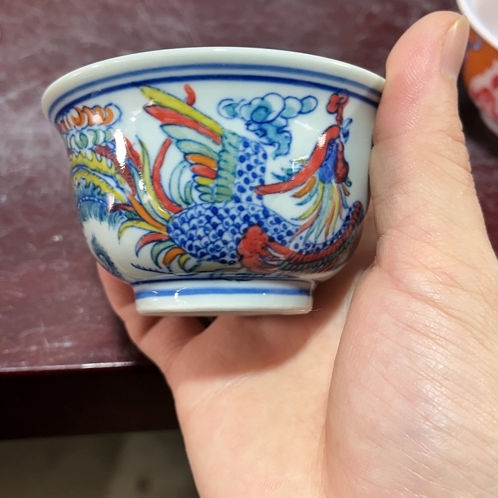 瓷片景德镇陶瓷杯子。绿。