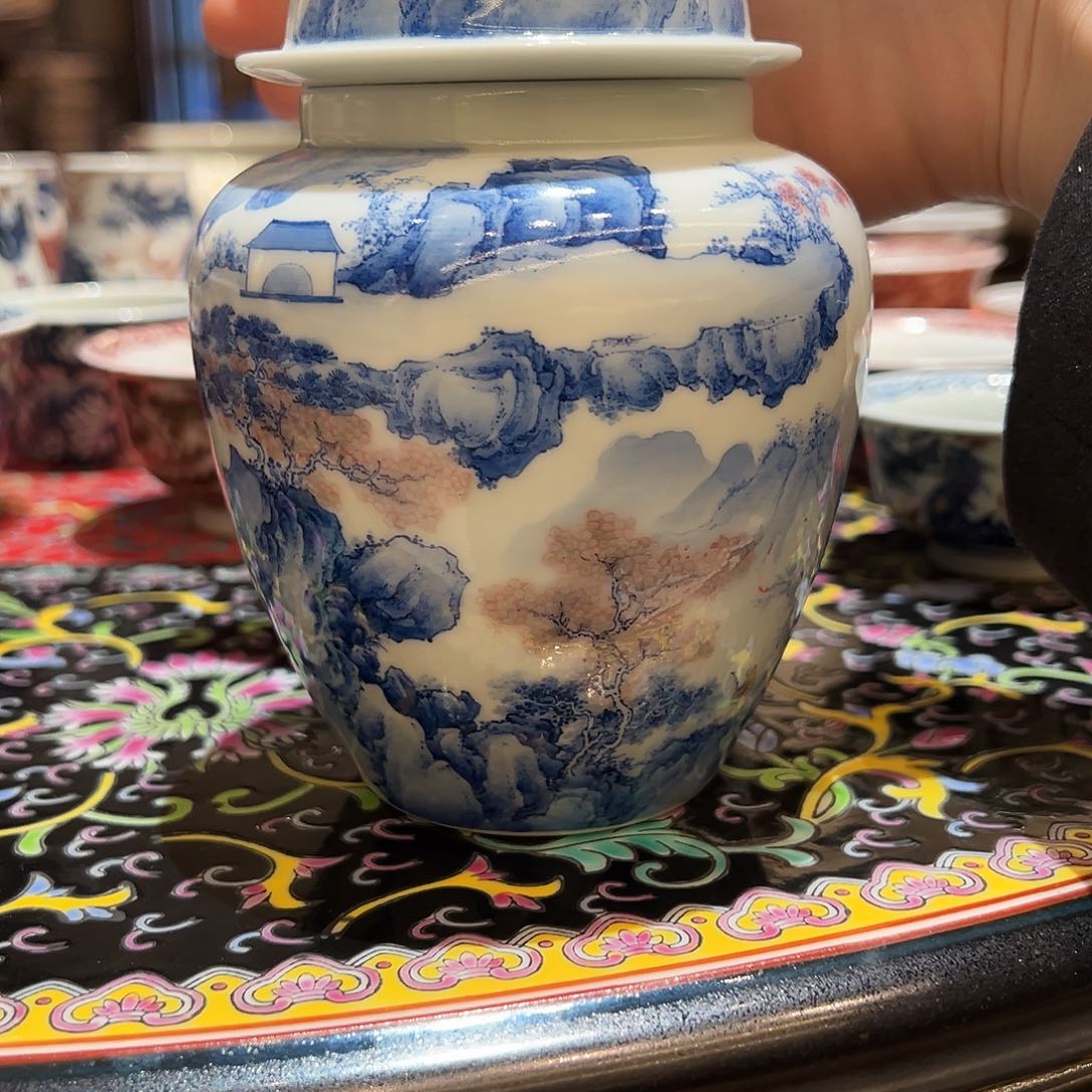 本*物沐月山房原矿青花釉里红