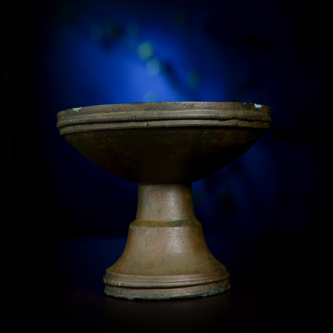 【藏传】[復時]合金铜噶当吧油灯