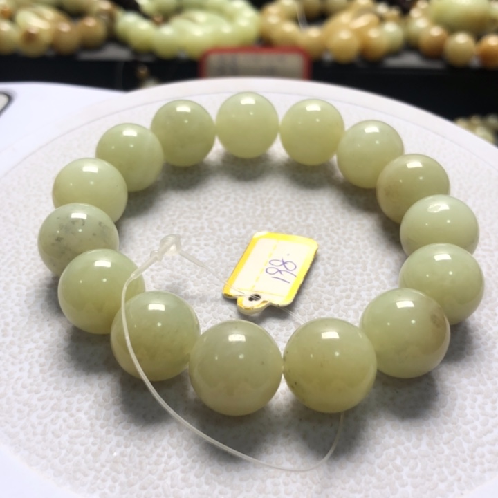 和田玉手串未镶嵌卡14