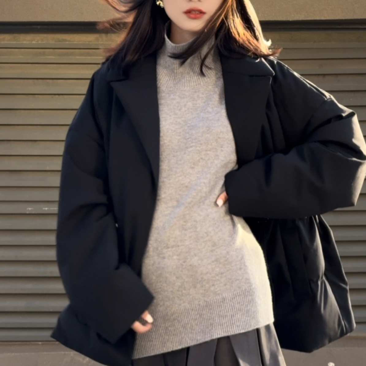 易缔媤高级质感百搭可收腰羽绒服43179