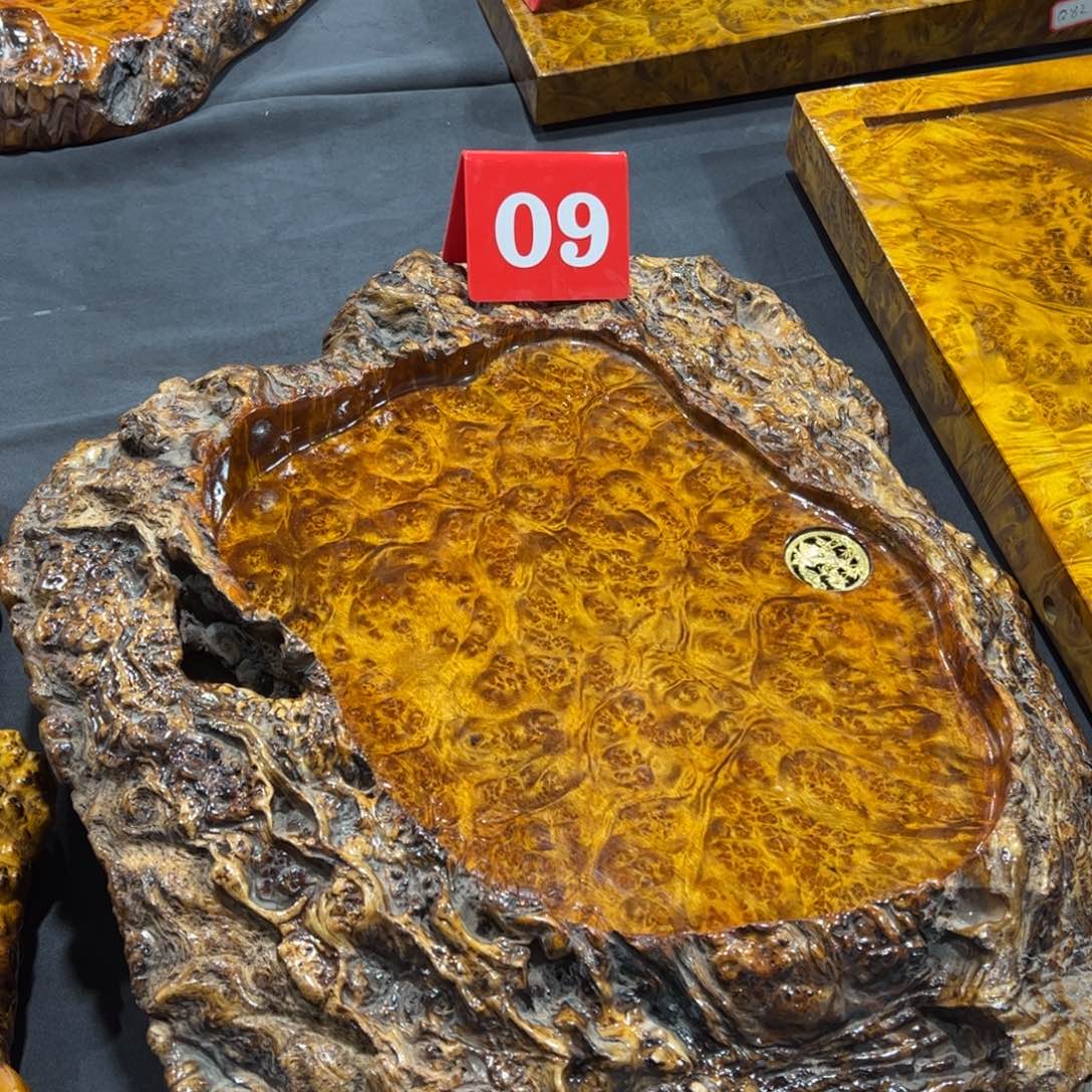 禾*黄金樟茶盘整块实木