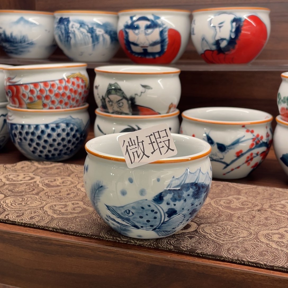 微瑕釉下彩纯手绘