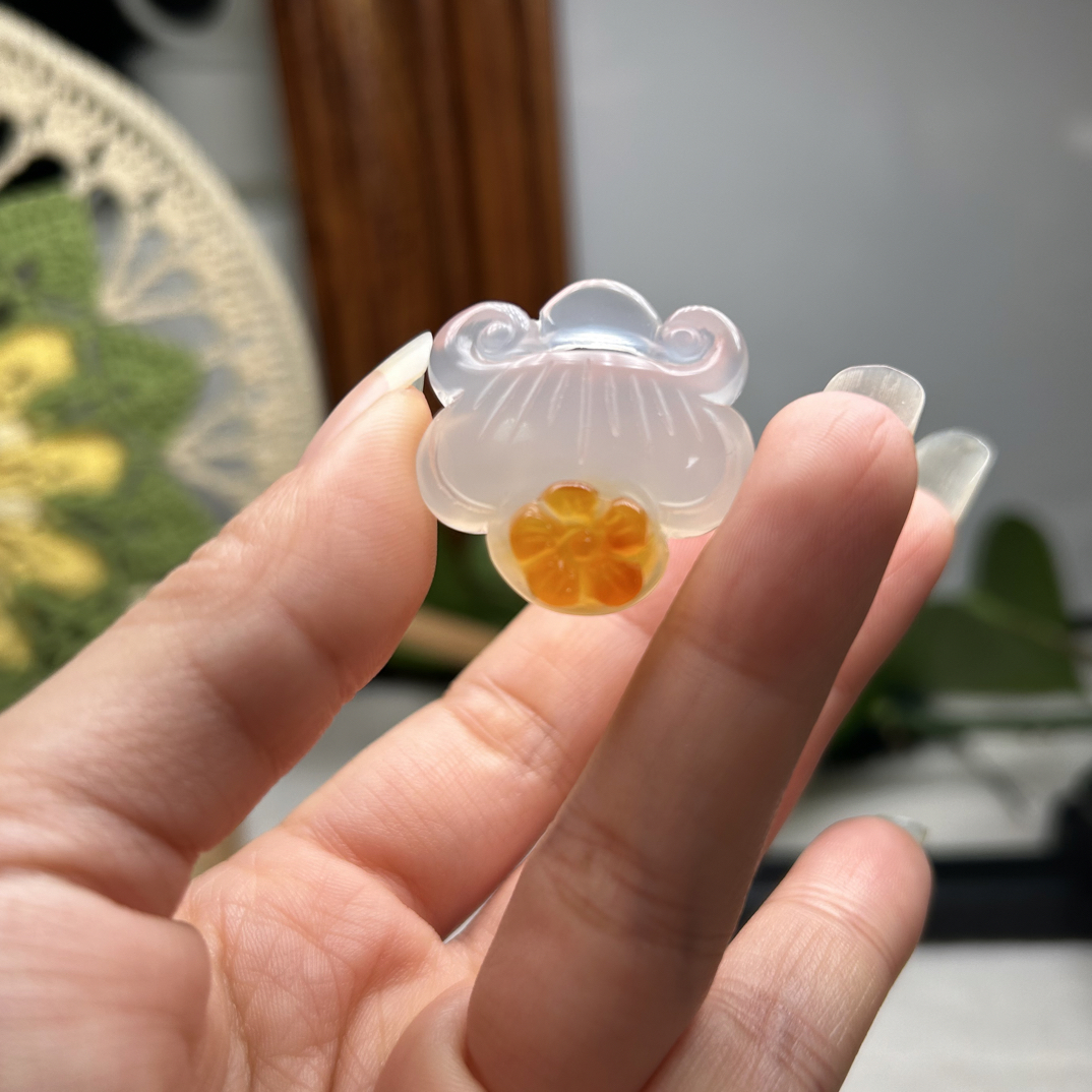 天然玛瑙玉髓如意造型挂件