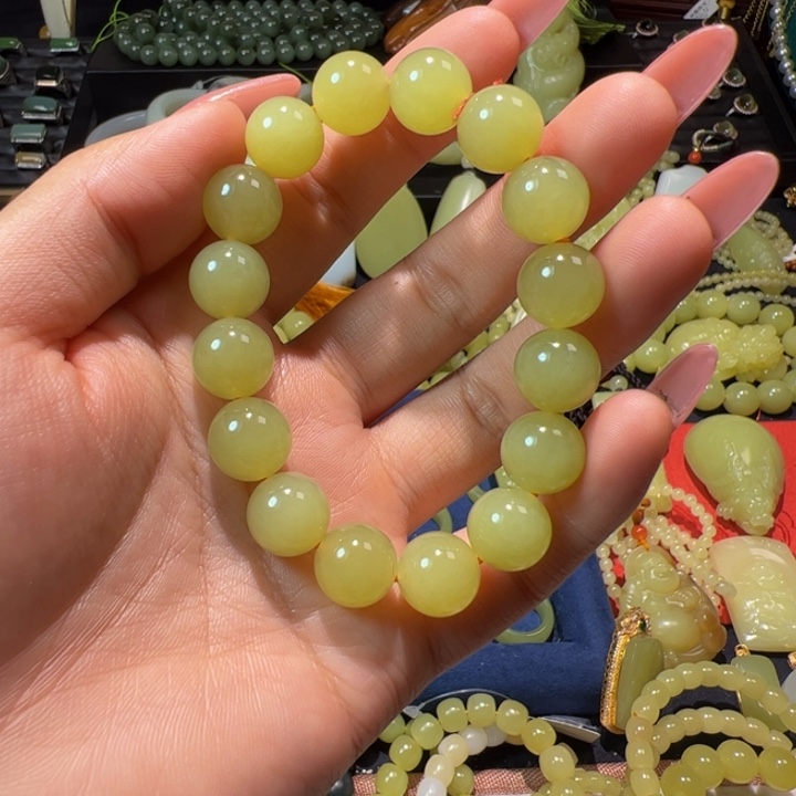 和田玉（黄玉）颈饰未镶嵌可*吧