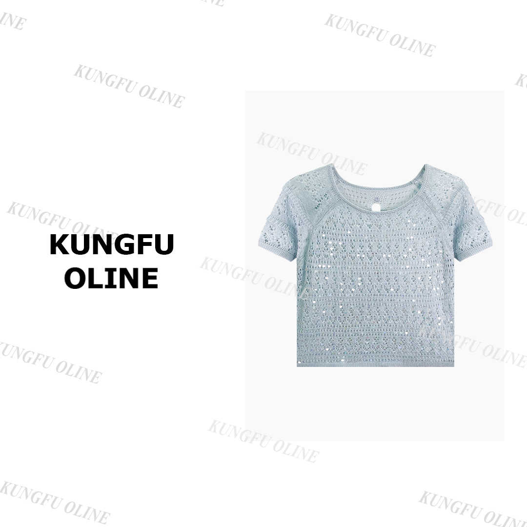 【小妖】MY8396气质镂空时尚百搭休闲针织衫女短袖