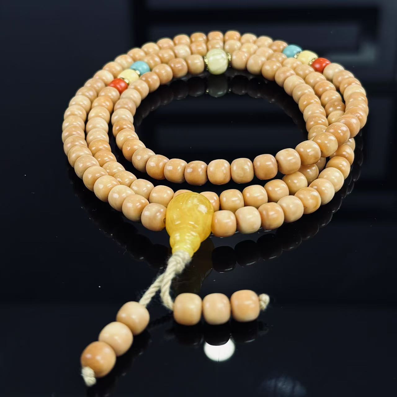 穷哥们-龙脊菩提-原生态老型珠脖挂-8×7mm（有钥匙孔真龙脊）