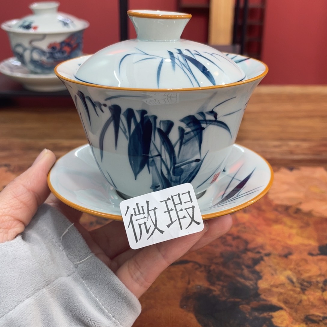 微瑕釉下彩纯手绘