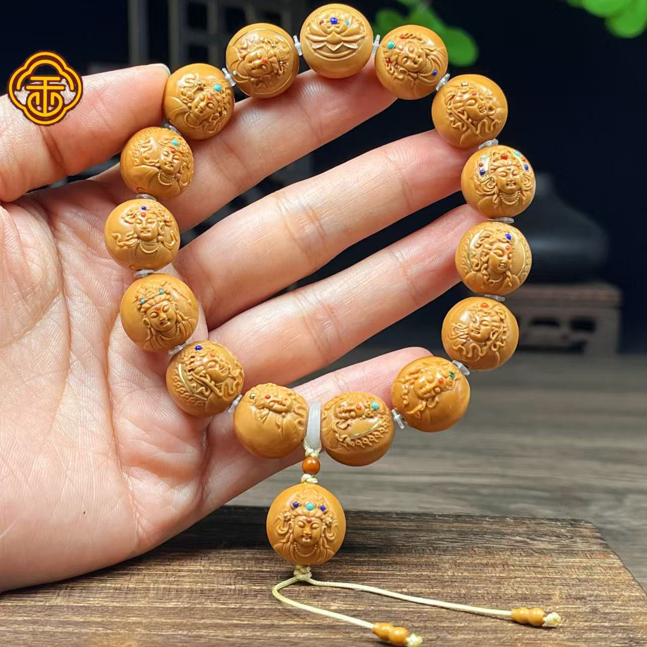 猴头核桃1.5新版观音满镶嵌款手串