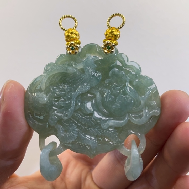 翡翠吊坠(赠链)未镶嵌代编织