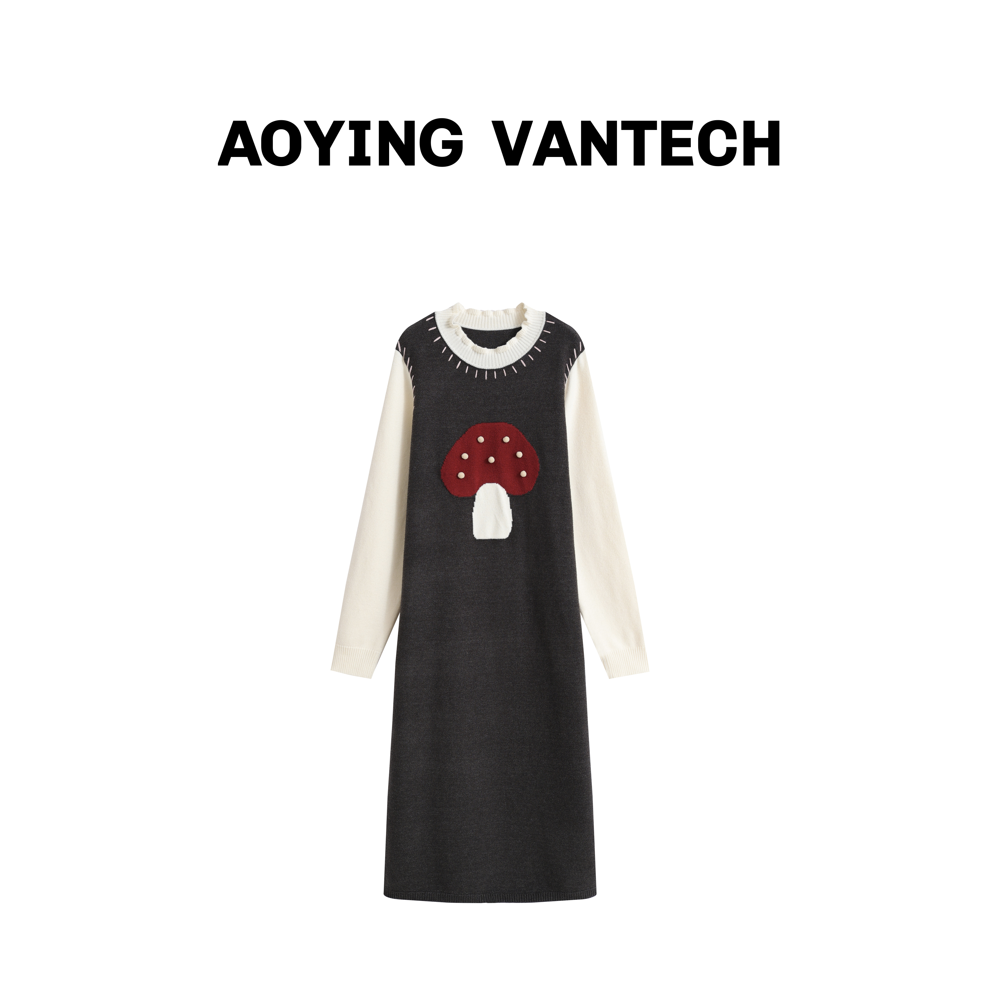 AOYING VANTECH【小蘑菇】复古精致显瘦毛衣背心裙假两件针织裙