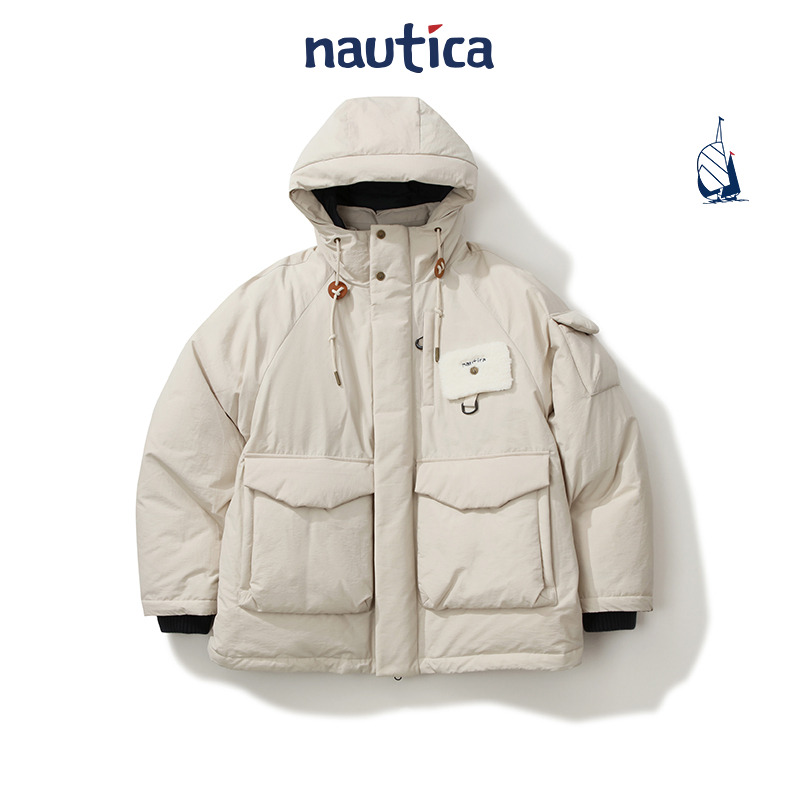 【官方正品】nautica白帆 日系中性宽松舒适大口袋羽绒服JW5413