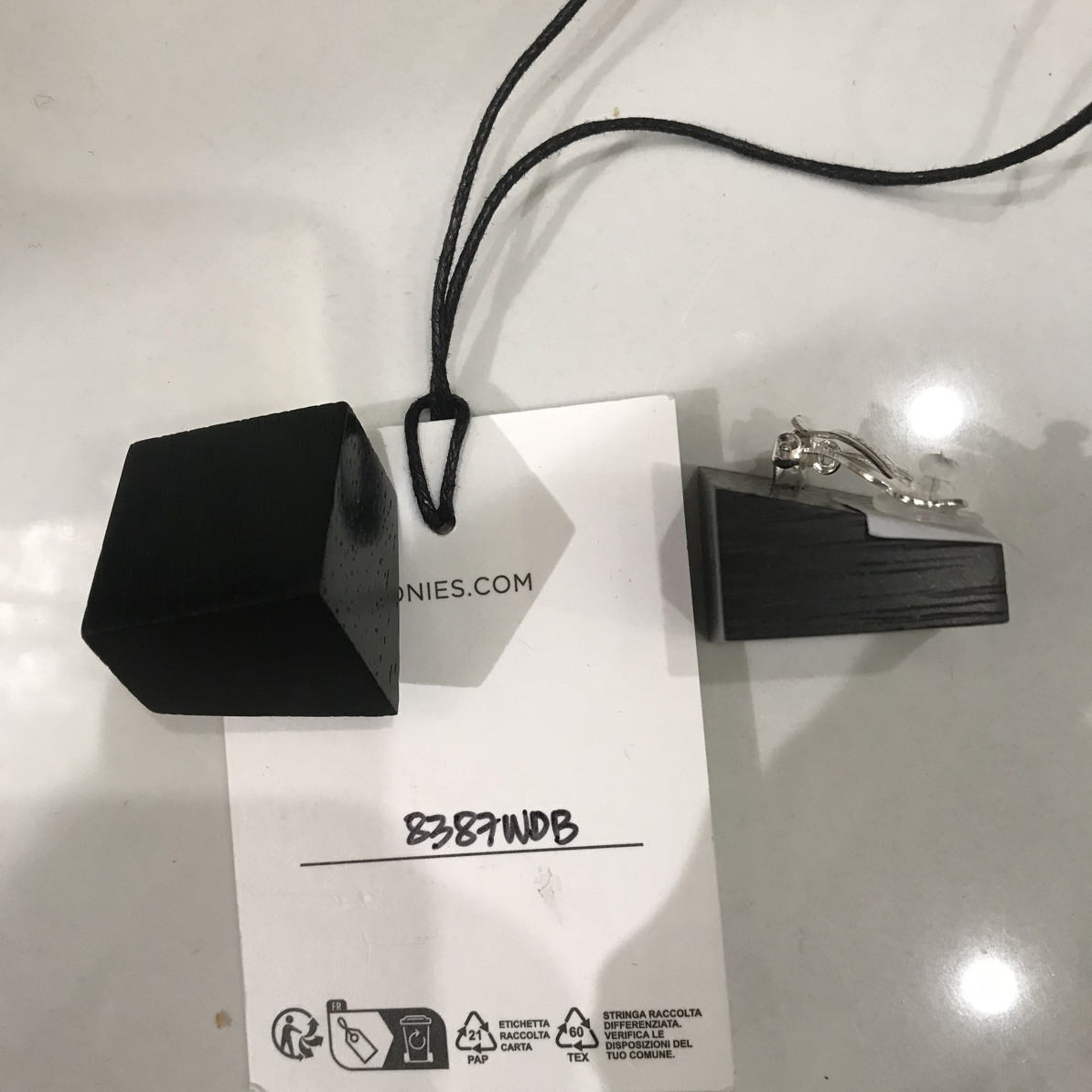 合金木质耳饰 MONIES 8387WDB 耳夹（不支持七天）