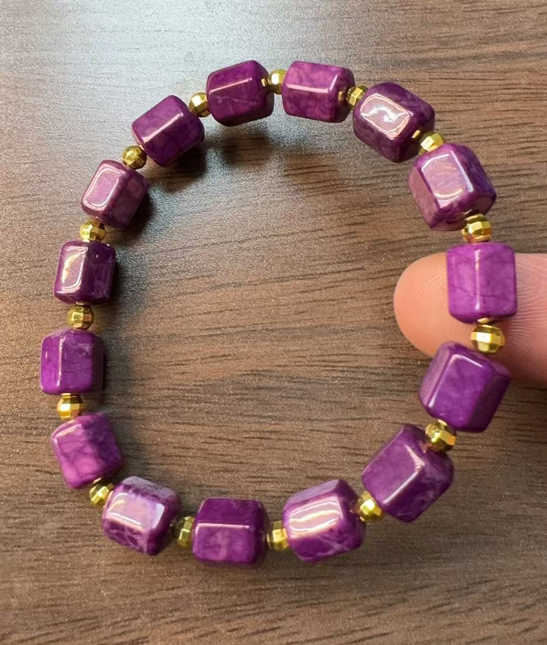 南非料-八棱角丝绒紫舒手链经典DIY手链款珠串