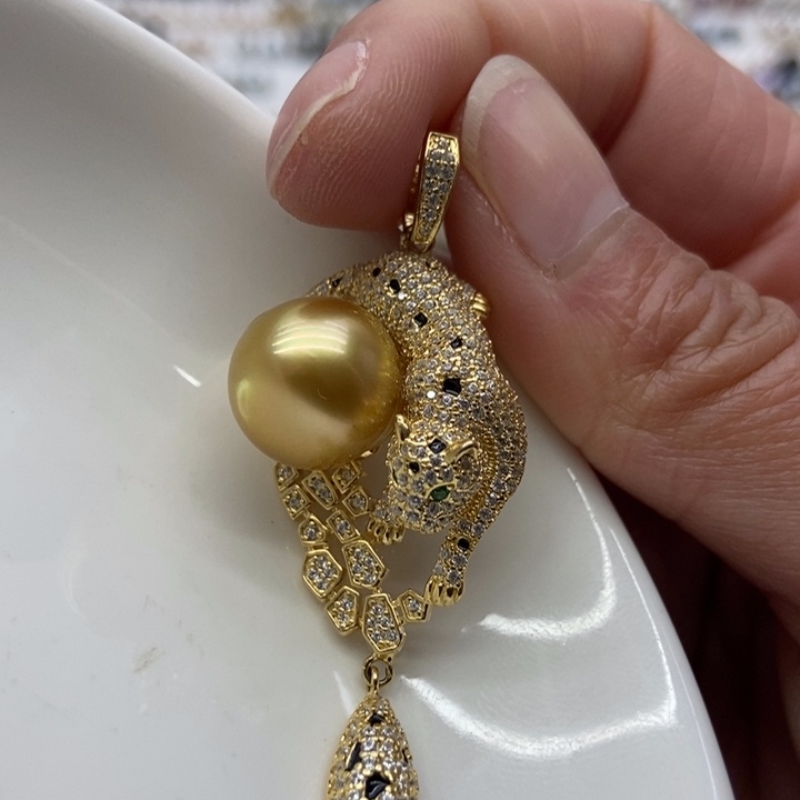 海水珍珠吊坠(不含链)银S925镶嵌