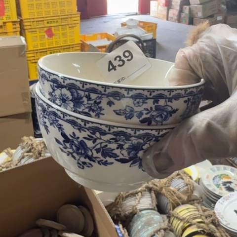 泥塑出口碗两只口径11遐思品