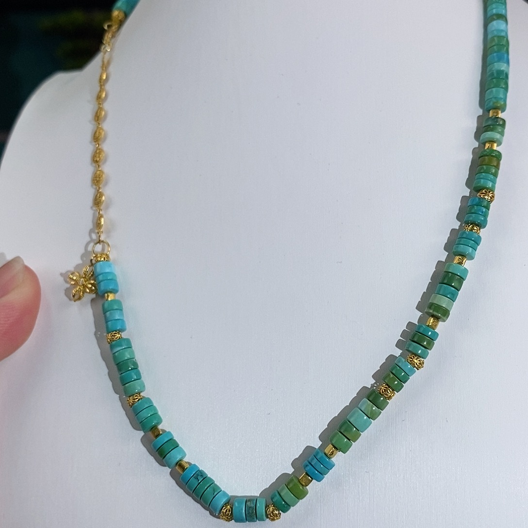 绿松石珠宝奇石18K金镶嵌