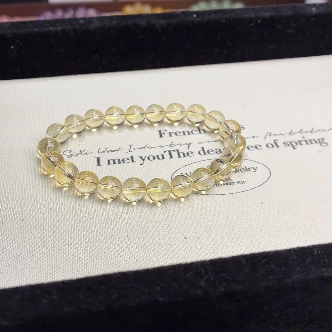 水晶手串未镶嵌淡**风天然水晶8.6-22¥