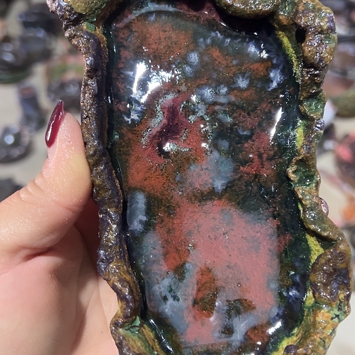 托盘福利手工粗陶高温花器