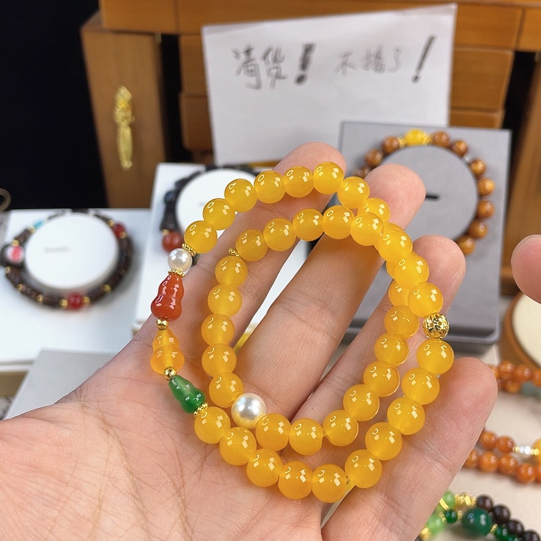 玛瑙手饰银S925镀金镶嵌