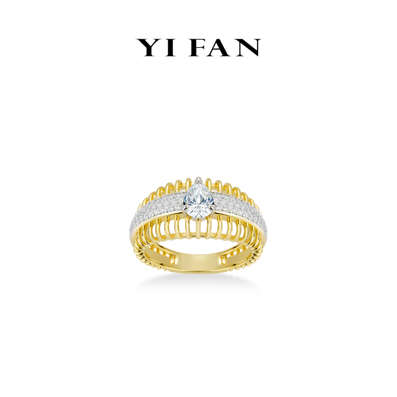 925银合成锆石戒指 1931-(华尔兹)白水滴满钻镂空豪镶百搭戒指