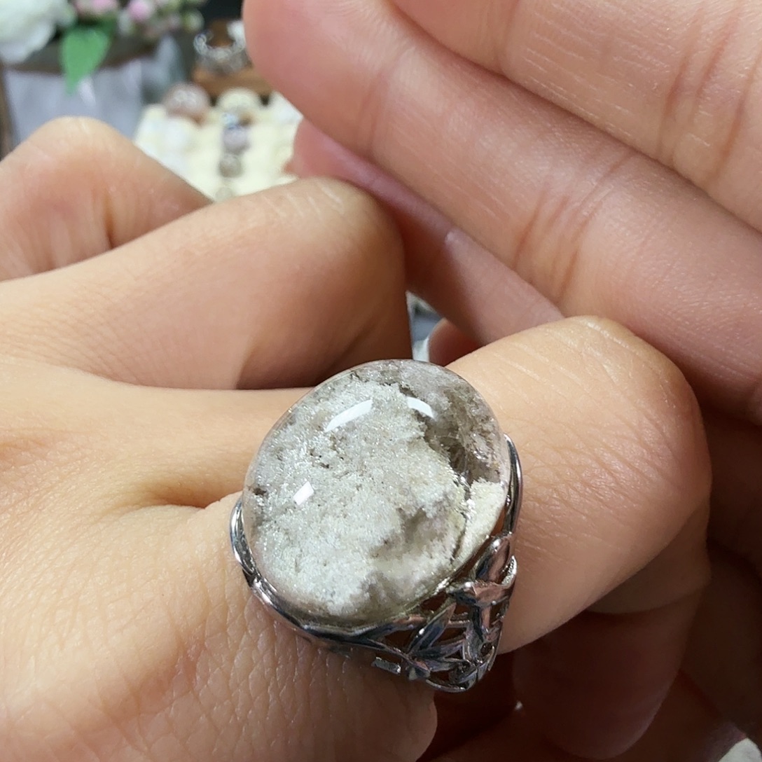 水晶戒指银S925镶嵌